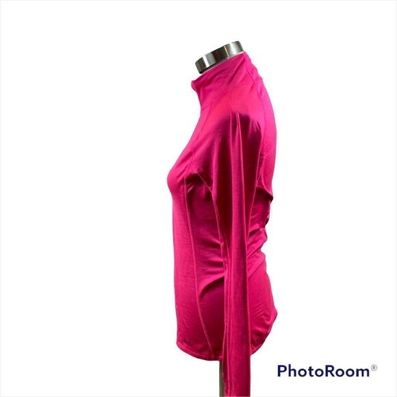 Ladies Under Armour Bright Pink Cold Gear Fitted 1/4 Zip Jacket Size Medium - Picture 6 of 13